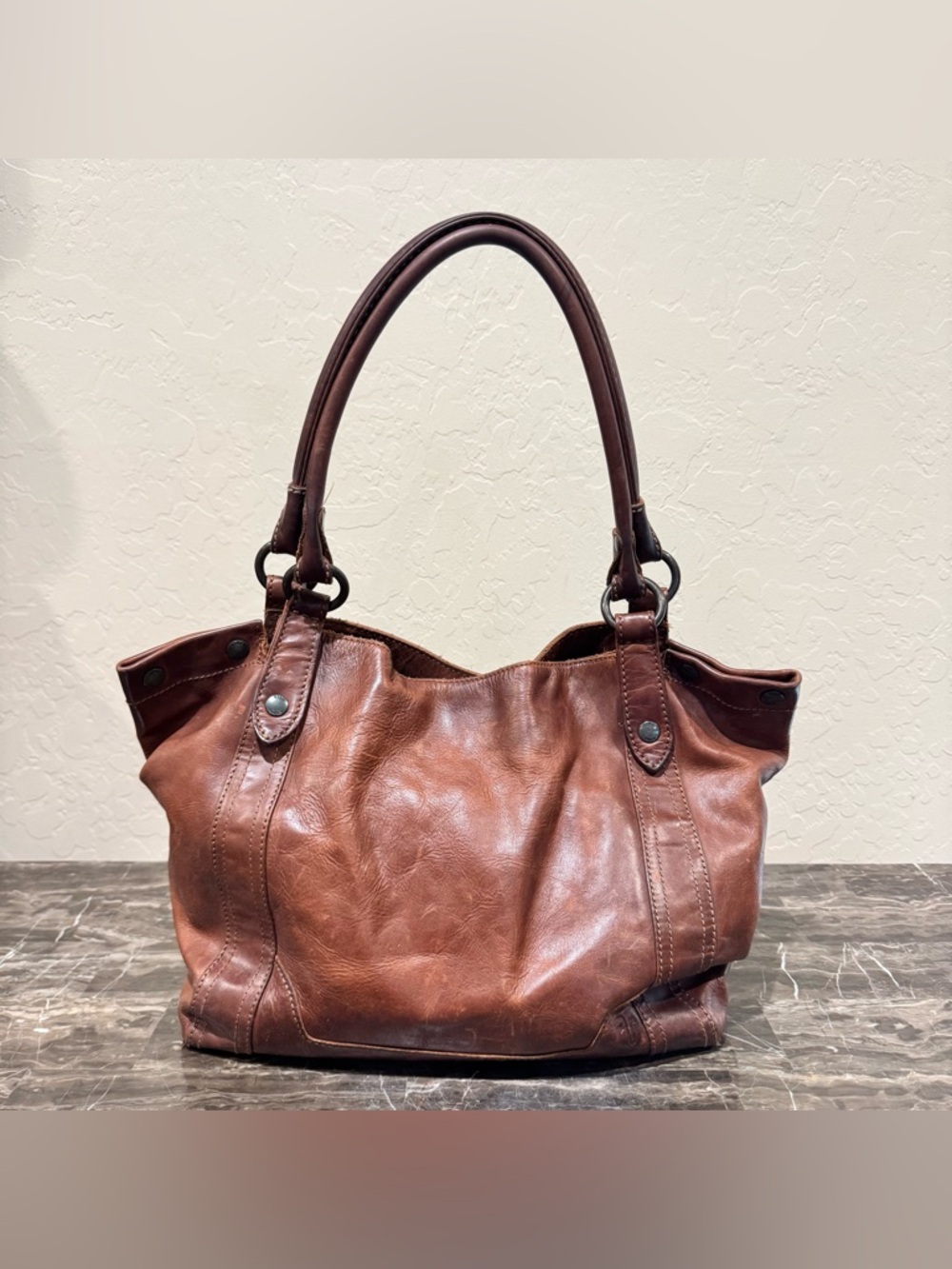 Frye Melissa Brown Leather Tote Bag - Picture 14 of 14